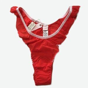 Free People HAH Fly Girl Blood Orange Mesh Panty- Medium